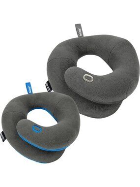 Cozy Travel Neck Pillow Set - Large & Small Gray for Family Comfort on the Go